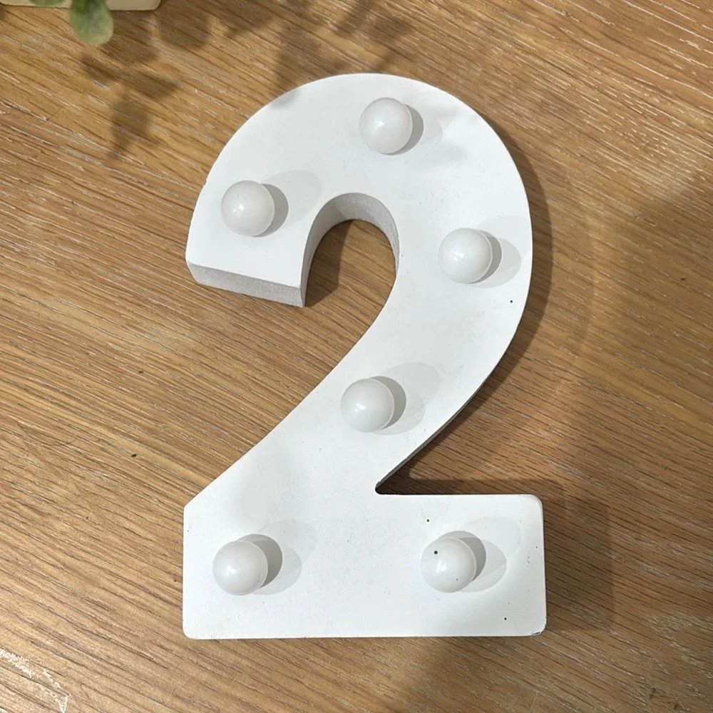 White and Yellow LED Number 2 Party Light